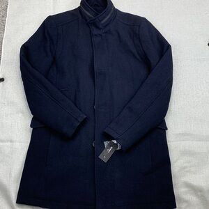 KENNETH COLE Men's Navy Button Down Coat M